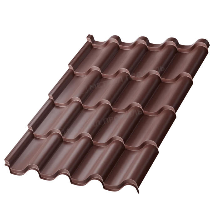 Металлочерепица Металл-Профиль Монтерроса-M 0,5 PURMAN® RAL 8017 Коричневый шоколад