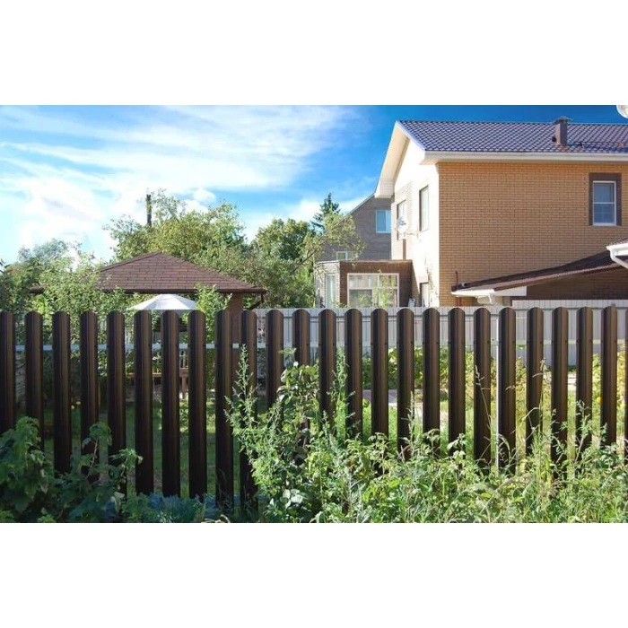 Штакетник П-образный А фигурный Grand Line 0,5 Полиэстер - double RAL 3005 Красное Вино